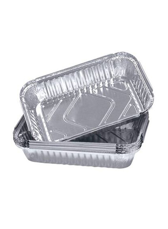 Foodpack Small Aluminum Containers with Lid,15x12x5cm, Silver