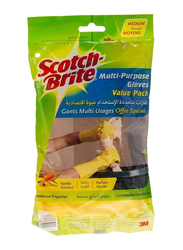 Scotch Brite Vanilla Scent Latex Multipurpose Gloves, Medium, 2 Pairs, Yellow
