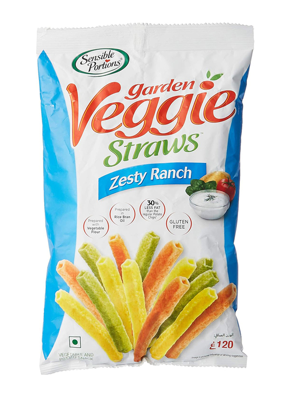 Sensible Portions Garden Veggie Straws Zesty Ranch Flavour, 120g