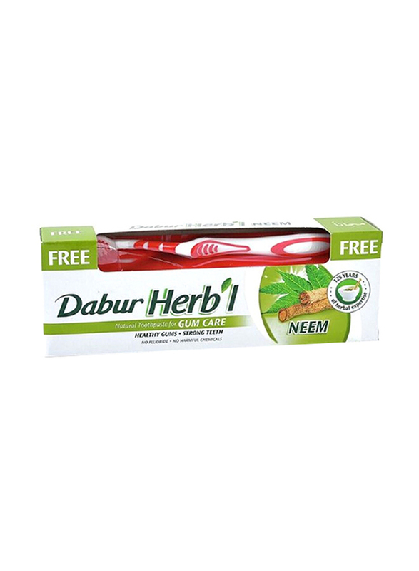 Dabur Herbal Neem Toothpaste with Toothbrush, 150gm