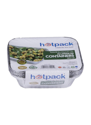 Hotpack Eco-Friendly Small Aluminium Containers with Lid, 420ml, 10 Pieces, White