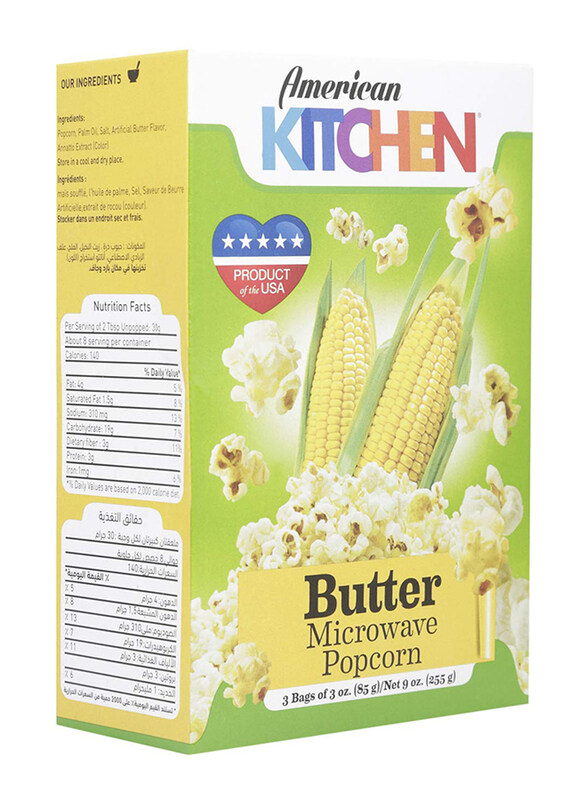 

American Kitchen Butter Microwave Popcorn, 255g