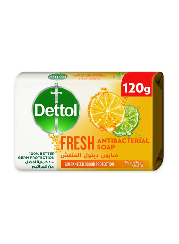 Dettol Fresh Citrus & Orange Blossom Scent Antibacterial Soap Bar, 120g