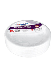 Hotpack 10-inch 25-Piece Foam Round Plate Set, RFP10B, White