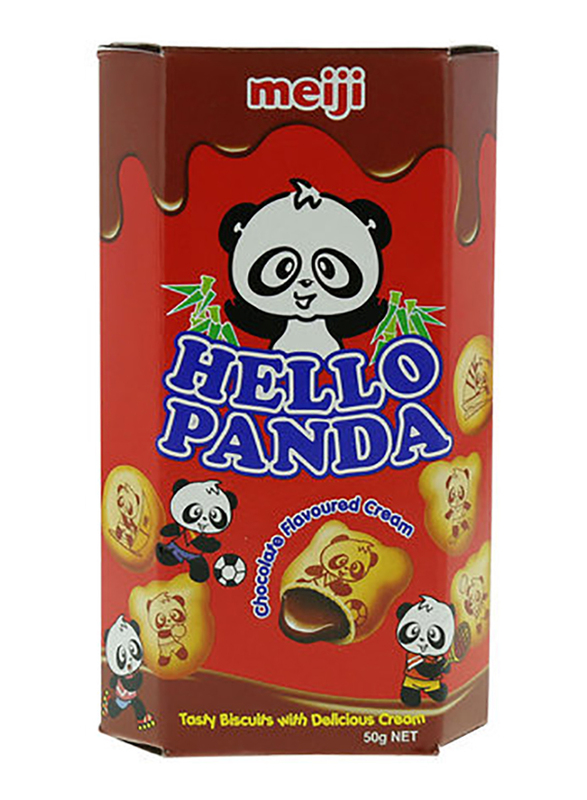Hello Panda Meji Chocolate Flavoured Biscuits Treats, 50g