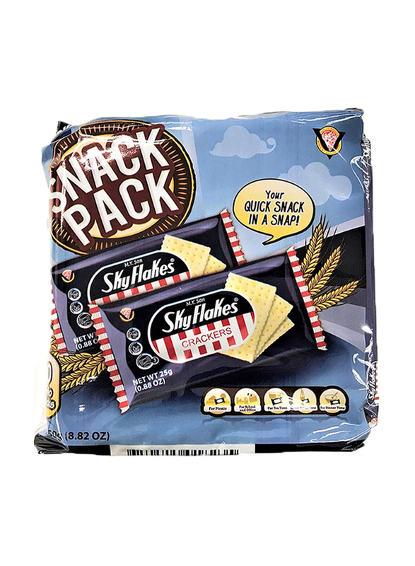 Sky Flakes Crackers Snack, 10 Pieces x 25g