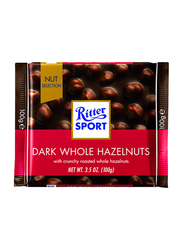 Ritter Sport Nut Selection Dark Chocolate Slab With Whole Roasted Hazelnuts, 100g