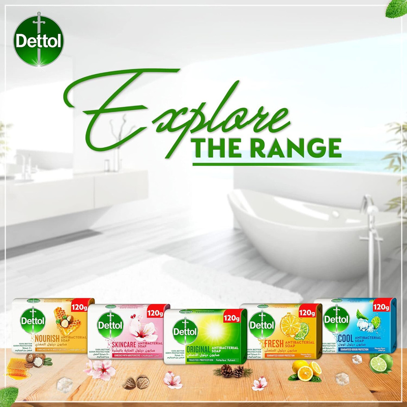 Dettol Fresh Citrus & Orange Blossom Scent Antibacterial Soap Bar, 120g