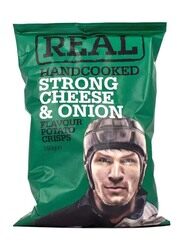 Real Handcooked Potato Strong Cheese & Onion Crisps, 150g