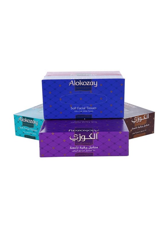 Alokozay 2-Ply Soft Facial Tissues, 5 x 150 Sheets
