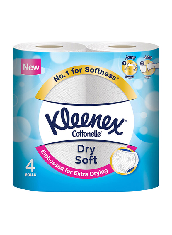 

Kleenex 2-Ply Dry Soft Toilet Rolls, 4 x 200 Sheets