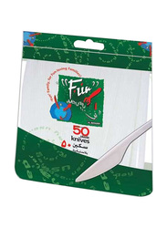 Fun 50-Piece Plastic Knives Set, White