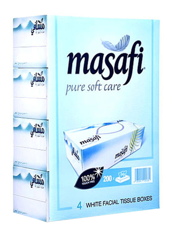

Masafi Facial Tissue, 2 Ply x 200 Sheets x 4 Pieces