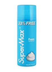 Super-Max Sensitive Shaving Foam with Tea Tree Oil, Aloe Vera & Vitamin E, 400ml