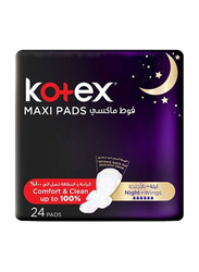 Kotex Maxi Thick Night Pads with Wings, 24 Piece