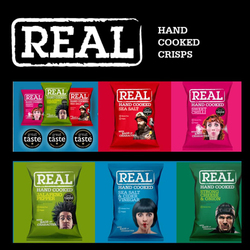 Real Handcooked Strong Cheese & Onion Potato Crisps, 150gm