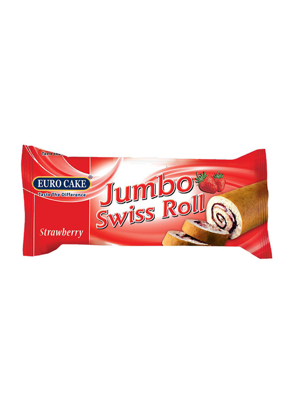 Euro Cake Jumbo Strawberry Flavor Swiss Roll, 50g