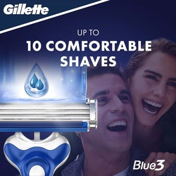 Gillette Blue3 Comfort Razor Set for Men, 3 Pieces