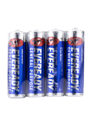 Eveready General Purpose AAA Battery, 4 Pieces, 1.5V, Blue