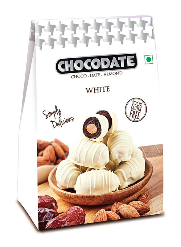

Chocodate White Chocolate Coated Dates with Almond Filling, 100g