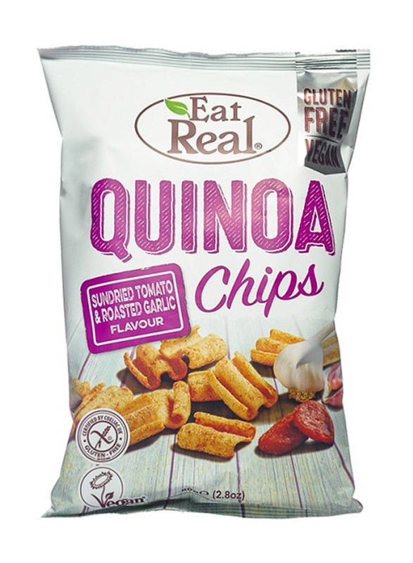 Eat Real Sun-dried Tomato & Roasted Garlic Quinoa Chips, 80g
