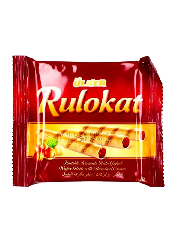Ulker Rulokat Hazelnut Cream Wafer Rolls, 24g