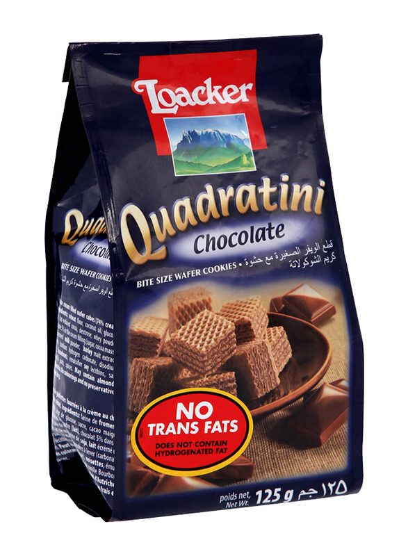 Loacker Quadratini Cubes Filled with Chocolate Cream Wafer, 125g