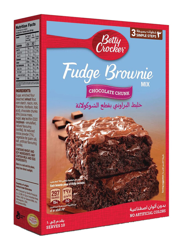 Betty Crocker Chocolate Chunks Fudge Brownie Mix, 500g