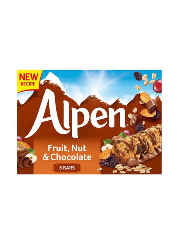 Alpen Muesli Bar With Fruit, Nut & Chocolate, 5 x 145g