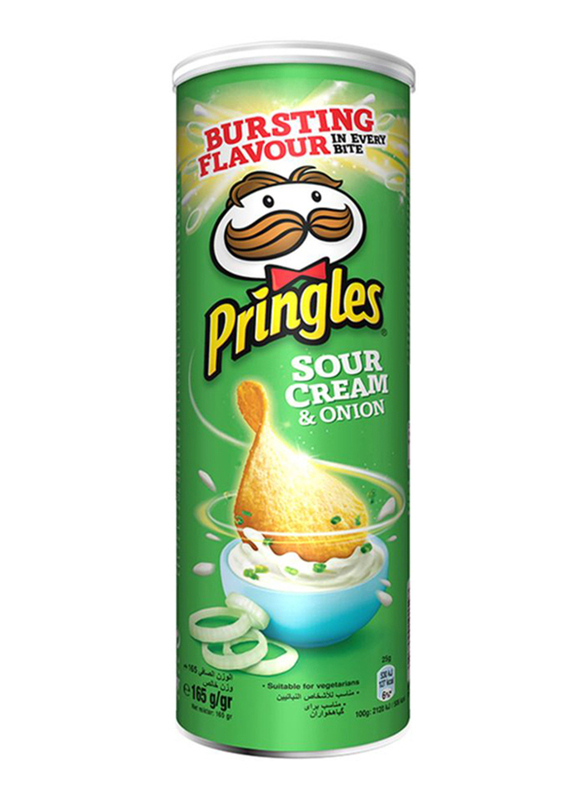 Pringles Sour Cream & Onion Potato Chips, 165g