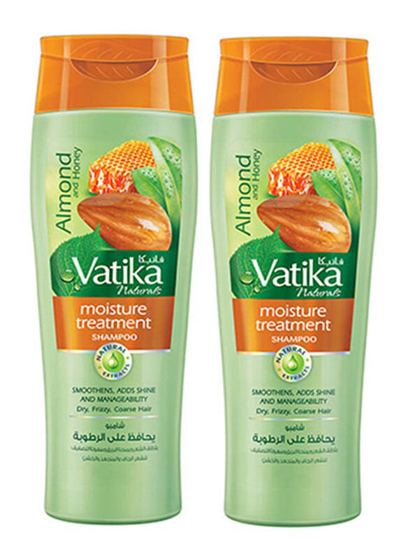 

Vatika Moisturizing Shampoo with Honey & Almond Oil for Dry & Frizzy Hair, 2 x 400 ml