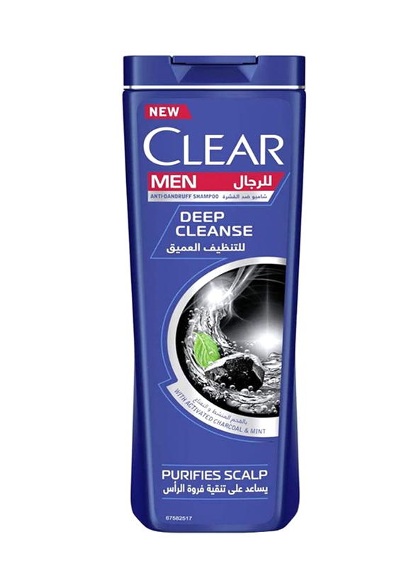 Clear Men Deep Cleanse Anti-Dandruff Shampoo with Activated Charcoal & Mint, 400 ml