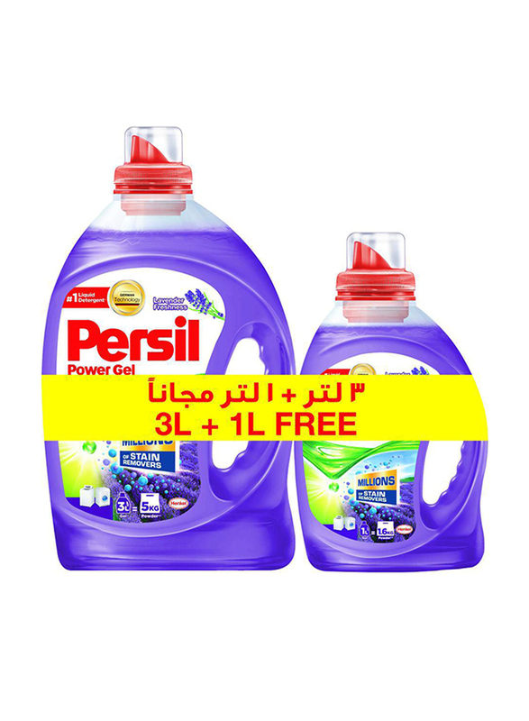 Persil Lavender Concentrated Power Gel, 2 Pieces, 3 Liter + 1 Liter