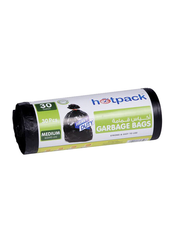 

Hotpack Disposable Garbage Bag, 65 x 95cm, 30 Gallons x 30 Bags
