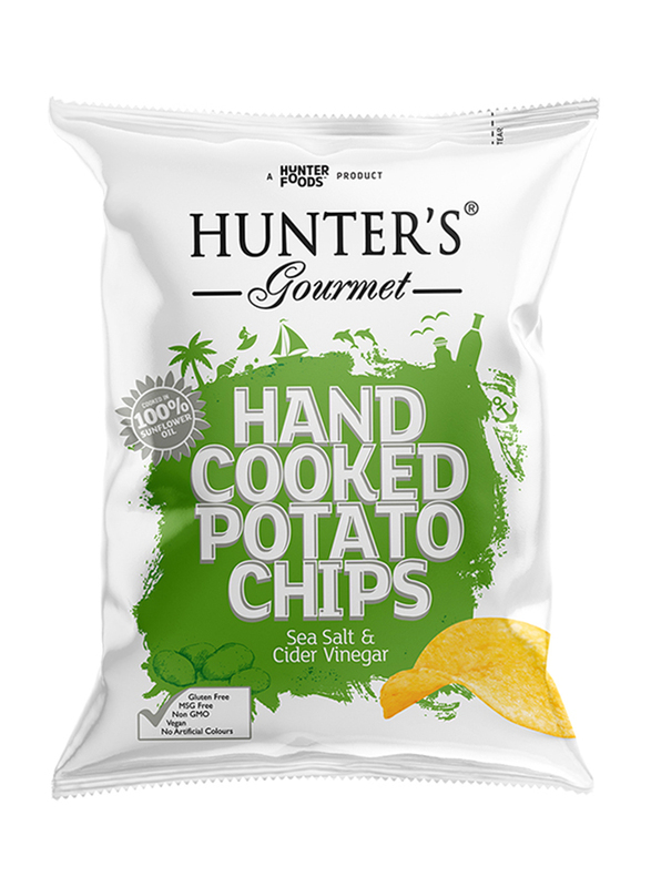 Hunter's Gourmet Sea Salt and Cider Vinegar Hand Cooked Potato Chips, 125g