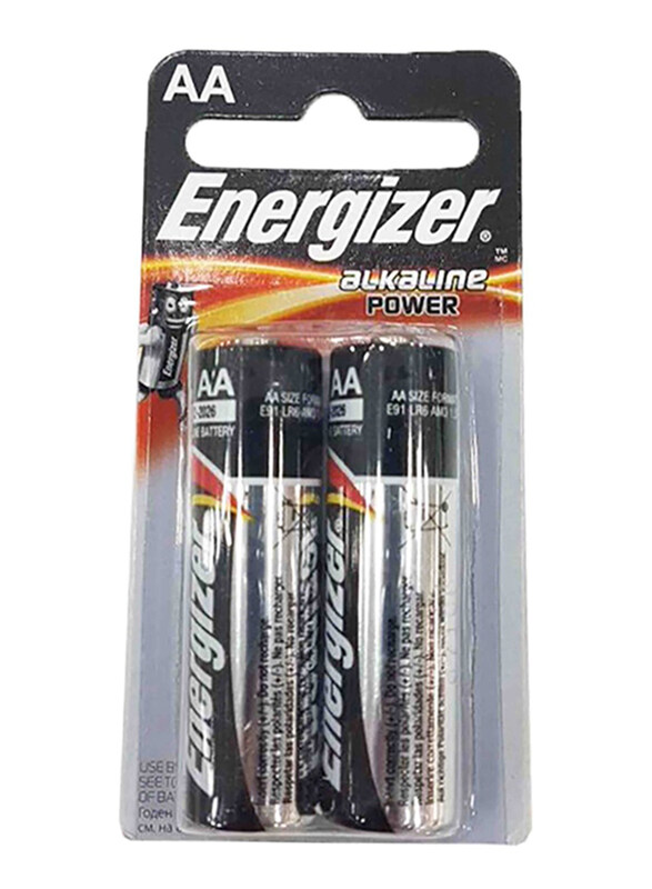 

Energizer AA2 Alkaline Power Batteries, 2 Pieces, 1.5V, Grey
