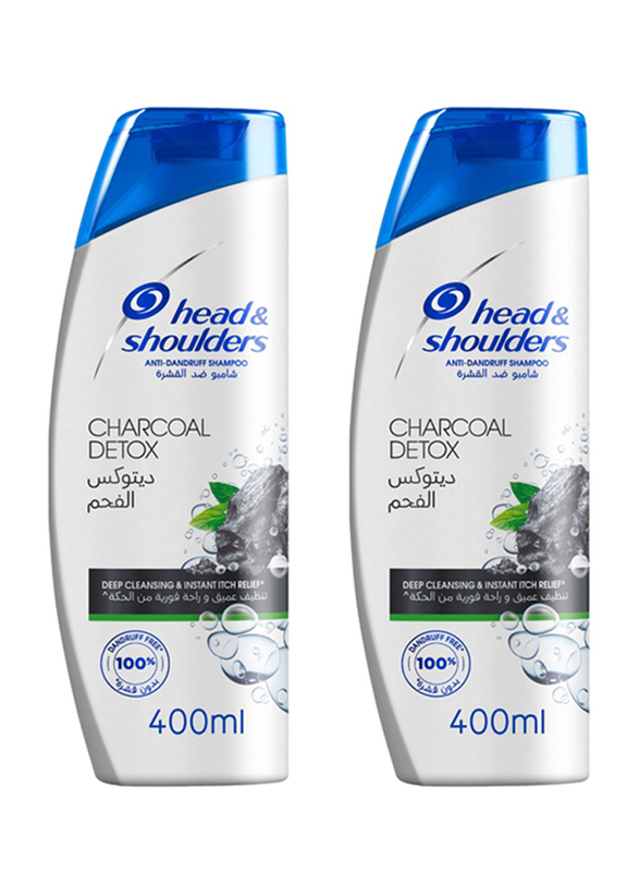 Head & Shoulders Charcoal Detox Shampoo, 400ml, 2 Pieces