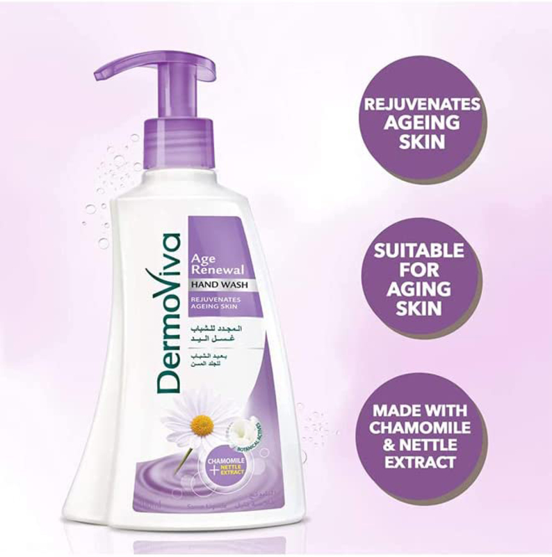 DermoViva Age Renewal Hand Wash with Chamomile & Nettle Extract, 200ml