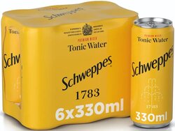 Schweppes Tonic Soda Water, 6 Cans x 330ml