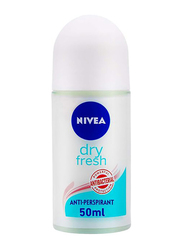 Nivea Dry Fresh 48H Antibacterial & Antiperspirant Roll-On Deodorant for Women, 50ml