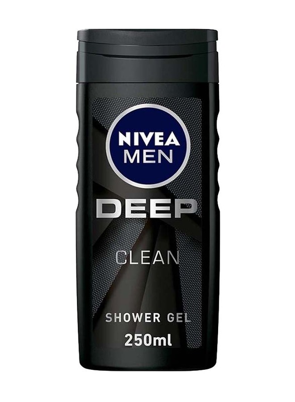 Nivea Men Deep Clean Shower Gel with Microfine Clay for Body, Face & Hair, 250ml