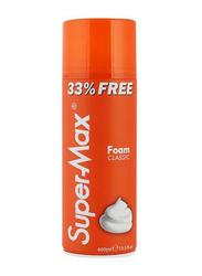 Super-Max Classic Shaving Foam with Tea Tree Oil, Vitamin E & Aloe Vera, 400ml
