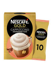 Nescafe Gold Cappuccino Unsweetened Taste Coffee, 10 Sachets x 14.2gm