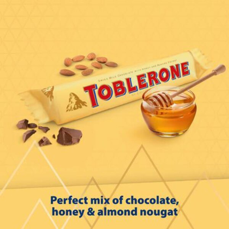 Toblerone Swiss Milk Chocolate Bar with Honey & Almond Nougat, 35g