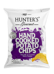 Hunter's Gourmet Sea Salt & Crushed Black Pepper Hand Cooked Potato Chips, 125g