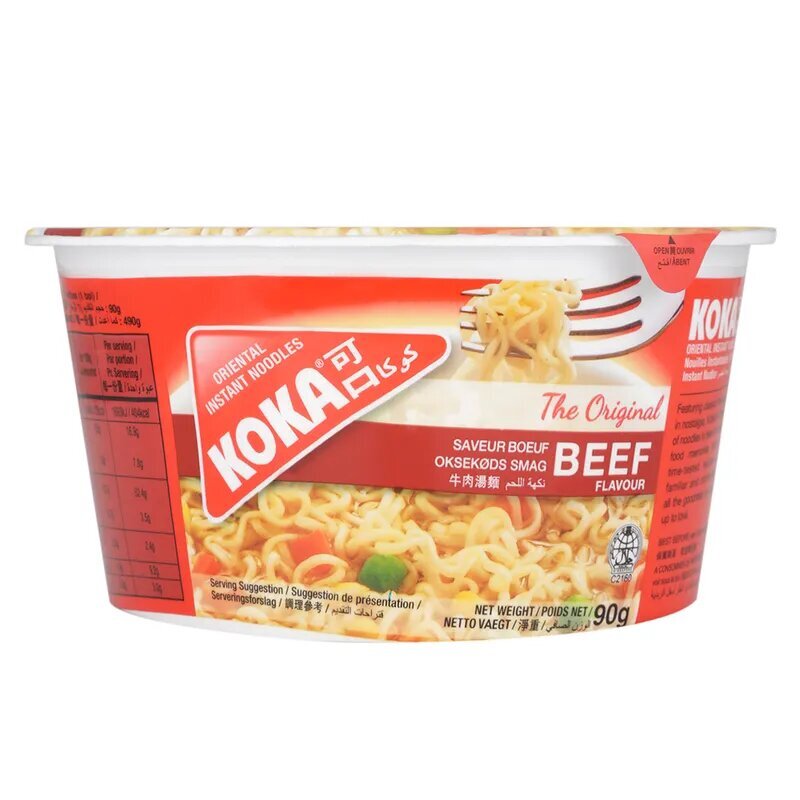 Koka Beef Flavor Instant Noodles Bowl, 90g