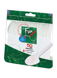 Fun 50-Piece Plastic Spoon Set, White