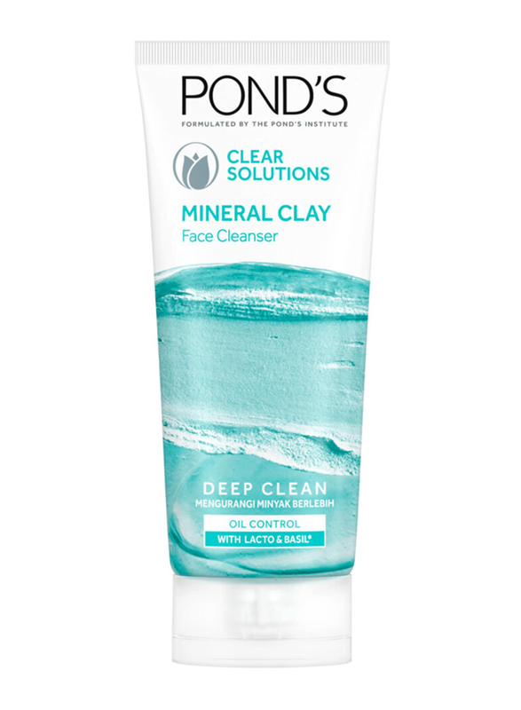 Pond's Clear Solutions Mineral Clay Oil Control Face Cleanser with Lacto & Basil, 90gm