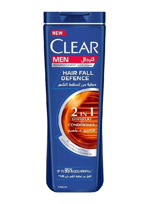 Clear 2 in 1 Men Hair Fall Defence Shampoo & Conditioner with Caffeine & Vitamin B3, 400 ml