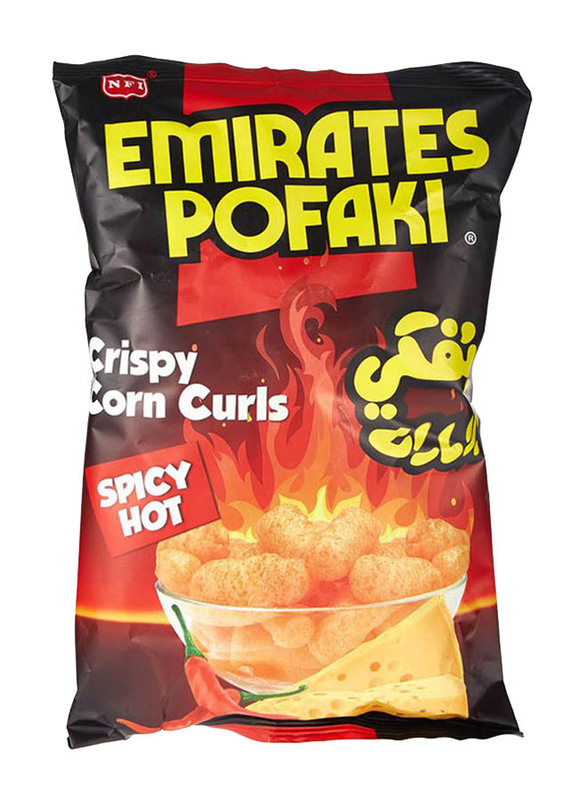 Emirates Pofaki Spicy Hot Corn Curls, 80g